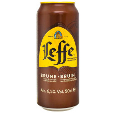 Пиво Leffe Brune темное ж/б 6,5% 0,5л mini slide 2