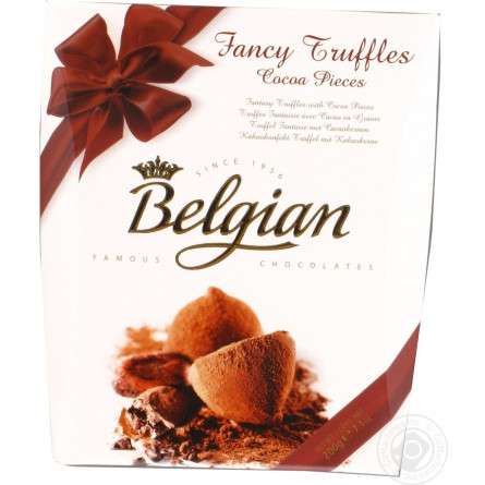 Цукерки Belgian Трюфель з шматочками какао 200г slide 1