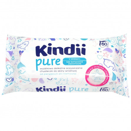Салфетки Kindii Pure влажные для младенцев и детей 60шт slide 1
