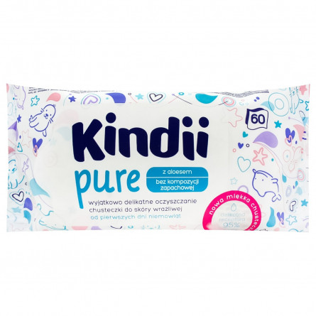 Салфетки Kindii Pure влажные для младенцев и детей 60шт slide 3