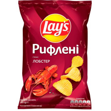 Чіпси Lay's картопляні зі смаком лобстера рифлені 133г mini slide 1