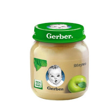 Пюре Гербер яблуко без крохмалю та цукру для дітей з 4 місяців 130г mini slide 1