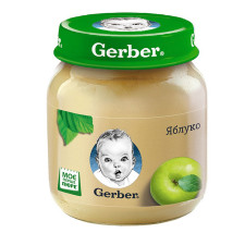 Пюре Гербер яблуко без крохмалю та цукру для дітей з 4 місяців 130г mini slide 2