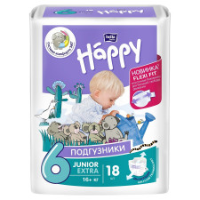 Подгузники детские Bella Baby Happy junior Extra 16+ кг 18шт mini slide 1