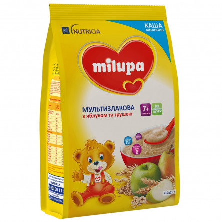Каша молочна суха Milupa мультизлакова швидкорозчинна з яблуком та грушею для дітей від 7 місяців 210г slide 3