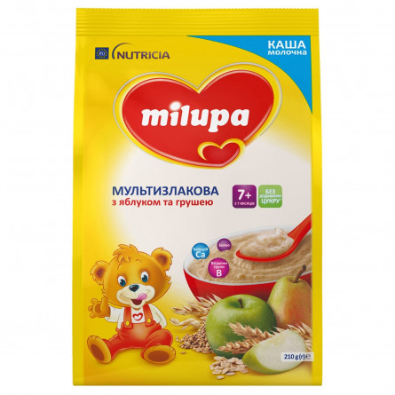 Каша молочна суха Milupa мультизлакова швидкорозчинна з яблуком та грушею для дітей від 7 місяців 210г slide 4