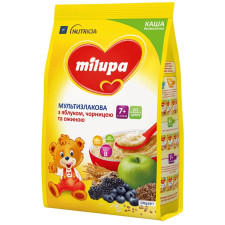 Каша Milupa Nutricia безмолочная мультизлаковая с яблоком, черникой и ежевикой 170г mini slide 1