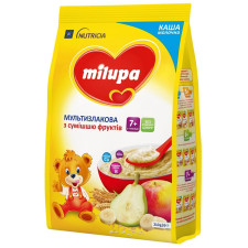 Каша молочна Milupa суха для дітей від 7-ми місяців мультизлакова з сумішшю фруктів 210г mini slide 1