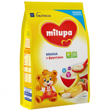 Каша молочна Milupa суха швидкорозчинна манна з фруктами 210г slide 4