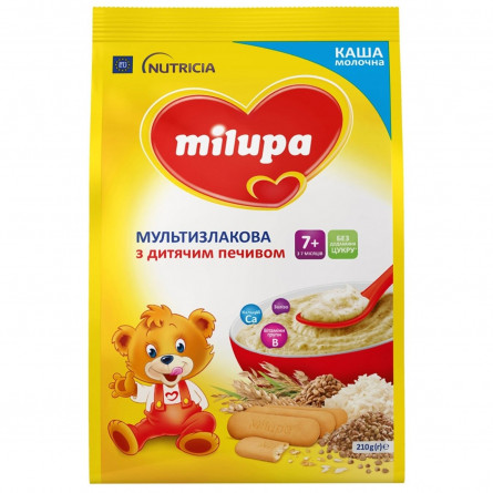 Каша Milupa молочная мультизлаковая печенье 210г slide 3