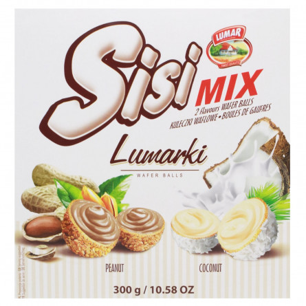 Цукерки Lumar Lumarki Sisi Mix вафельні з кокосовим та арахісовим кремом 300г slide 2