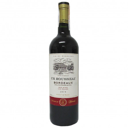 Вино CH Rousseau Rouge Sec Bordeaux красное сухое 12.5% 0,75л slide 1