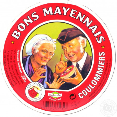 Сир Bons Mayennais Камамбер Кулом'єр 48,5% 350г slide 1