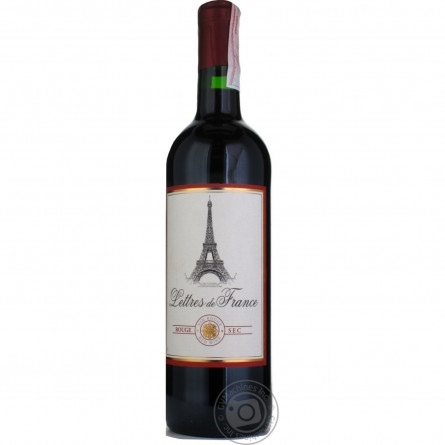 Вино Lettres de France Rouge Sec красное сухое 12% 0,75л slide 1
