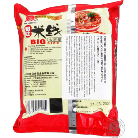 Лапша Hezhong рисовая кисло-острая 115г slide 2