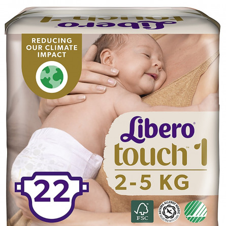 Підгузники Libero Touch 1 для дітей 2-5кг 22шт slide 1