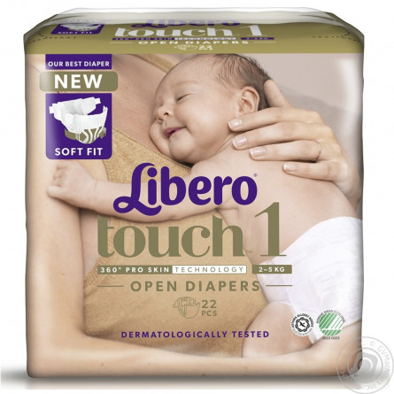 Подгузник  Libero Touch 1 для детей 2-5кг 22шт slide 2
