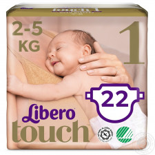 Підгузники Libero Touch 1 для дітей 2-5кг 22шт mini slide 3