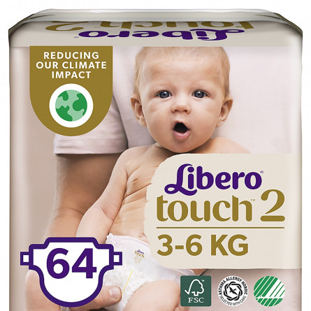 Подгузники  Libero Touch 2 для детей 3-6кг 64шт slide 1
