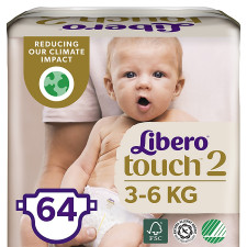 Підгузники Libero Touch 2 для дітей 3-6кг 64шт mini slide 1