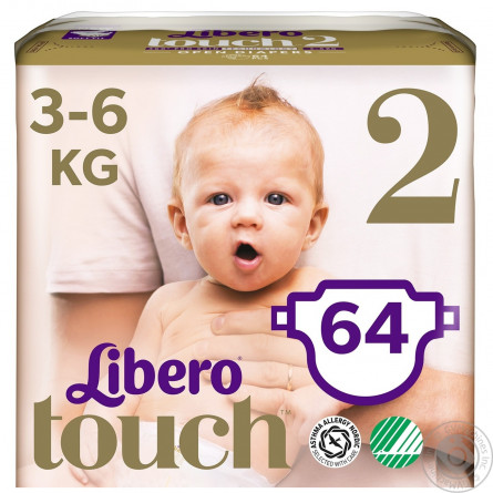 Подгузники  Libero Touch 2 для детей 3-6кг 64шт slide 3