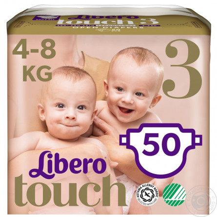 Подгузник  Libero Touch для детей 4-8кг 50шт. slide 3