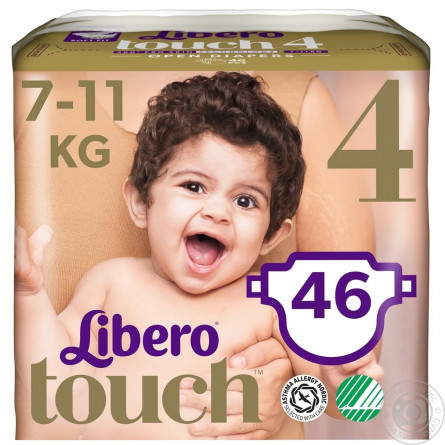 Підгузники Libero Touch 4 для дітей 7-11кг 46шт slide 3