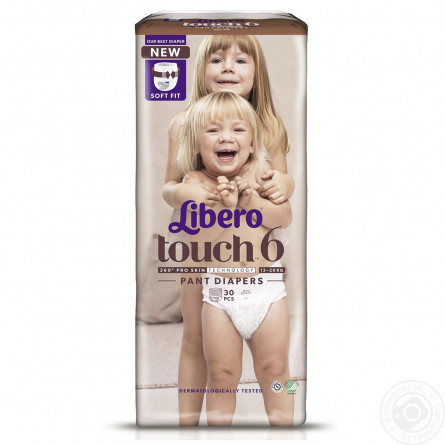 Підгузники-трусики Libero Touch 6 для дітей 13-20кг 30шт slide 2
