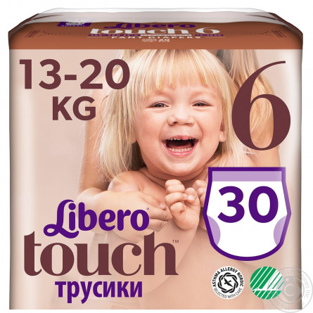 Підгузники-трусики Libero Touch 6 для дітей 13-20кг 30шт slide 3