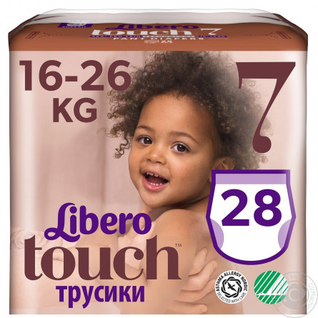Подгузники-трусики Libero Touch 7 для детей 16-26кг 28шт slide 3