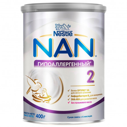 Суміш суха молочна Nestle Nan Гіпоалергенний 2 для дітей з 6 місяців 400г slide 1