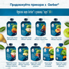 Пюре Gerber Яблоко груша малина черника для детей с 6 месяцев 90г mini slide 3