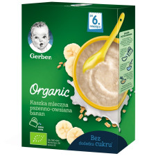Каша молочна Gerber Organic Пшенично-вівсяна з бананом 240г mini slide 1