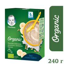 Каша молочна Gerber Organic Пшенично-вівсяна з бананом 240г mini slide 3