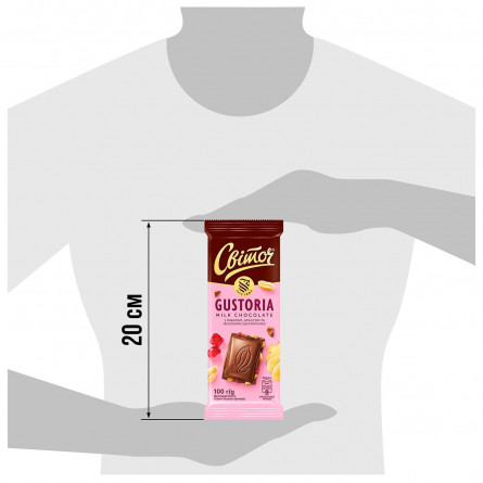 Шоколад СВІТОЧ® Gustoria молочний з імбиром, арахісом та желейними шматочками 100г slide 4