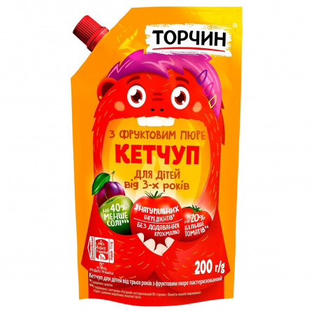 Кетчуп ТОРЧИН® для детей с фруктовым пюре 200г slide 1