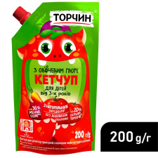 Кетчуп ТОРЧИН® для дітей з овочевим пюре 200г mini slide 4