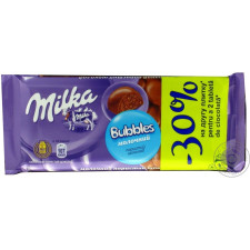 Шоколад молочний Milka Bubbles пористий 2шт 80г mini slide 3