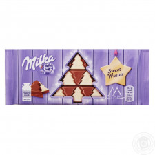 Шоколад Milka Новорічна ялинка молочний з білим 100г mini slide 1