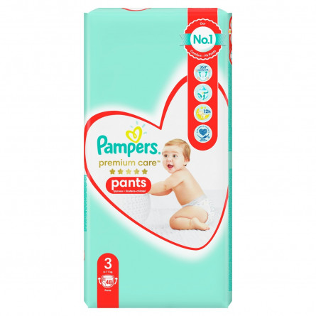 Подгузники-трусики Pampers Premium Care Pants размер 3 Midi 6-11кг 48шт slide 7