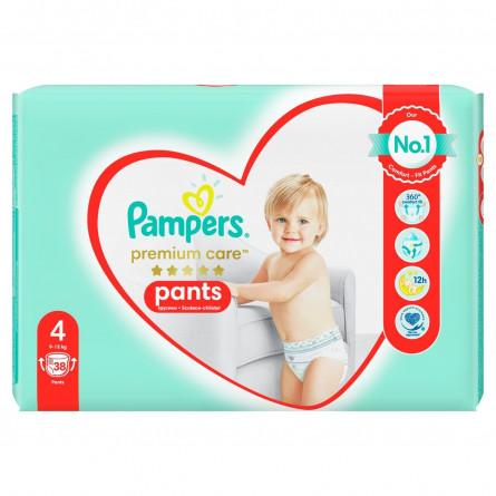 Подгузники-трусики Pampers Premium Care Pants размер 4 Maxi 9-15кг 38шт slide 2