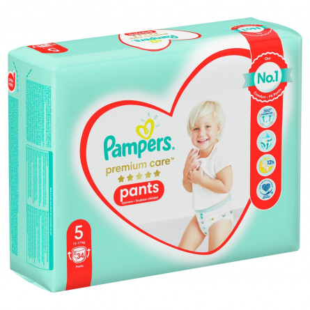 Подгузники-трусики Pampers Premium Care Pants размер 5 Junior 12-17кг 34шт slide 3