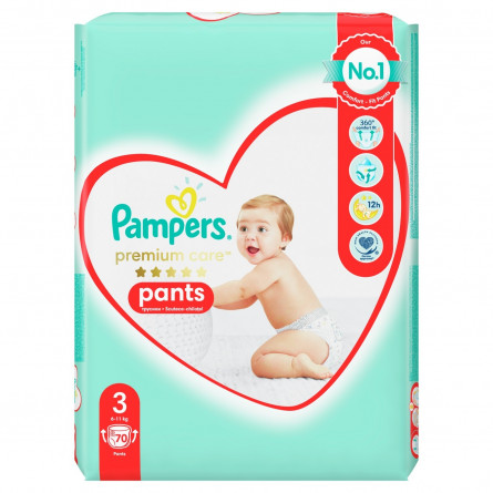 Подгузники-трусики Pampers Premium Care Pants размер 3 Midi 6-11кг 70шт slide 4