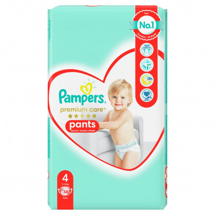 Підгузки-трусики Pampers Premium Care Pants розмір 4 Maxi 9-15кг 58шт slide 5