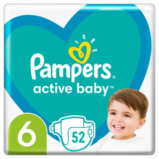Пiдгузки Pampers Active Baby розмір 6 Extra Large 13-18кг 52шт mini slide 1