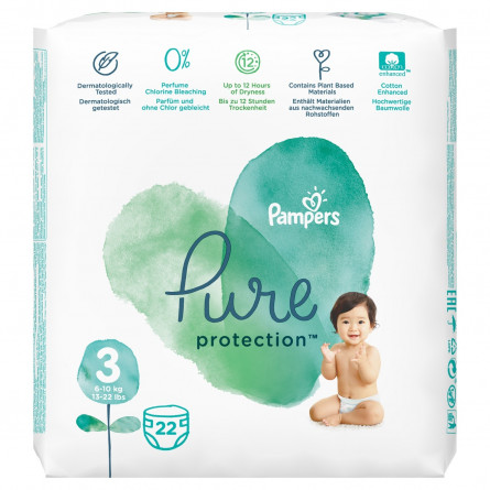 Подгузники Pampers Pure Protection Midi 10кг 22шт slide 6