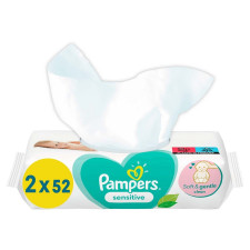 Cерветки Pampers Sensitive 2x52шт mini slide 1