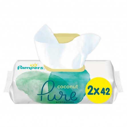 Серветки Pampers Pure Coconut 84шт slide 1