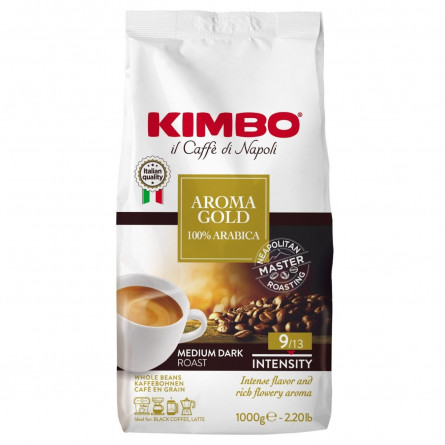Кофе Kimbo Aroma Gold 100% Arabica в зернах 1кг slide 1