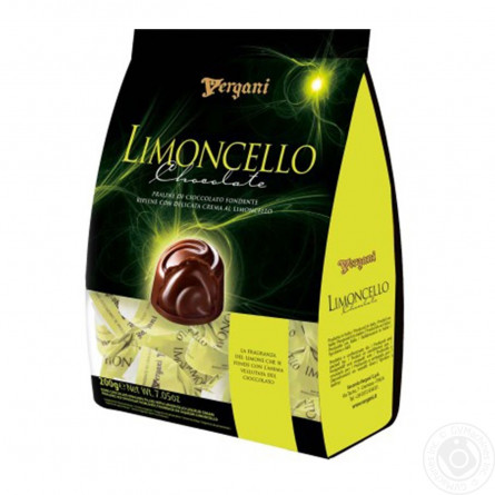 Цукерки Vergani Limoncello з кремовою начинкою з лікеру в темному шоколаді 200г slide 1
